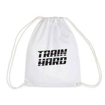 Body building - train hard - Drawstring Bag - white - Front