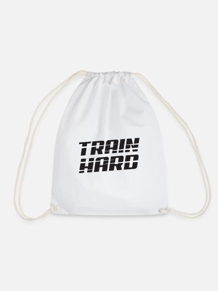 Body Building - Train hard - Turnbeutel - Weiß