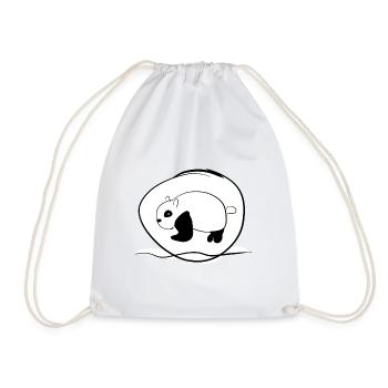 Panda Tier Symbol Kreis Linie - Turnbeutel - Weiß - Vorne