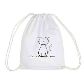 ligne de chat symbole d’animal de compagnie roi amour animal - Sac de sport léger - blanc - Devant