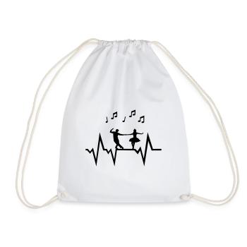 Dancer & Heartbeat with music notes - Sac de sport léger - blanc - Devant