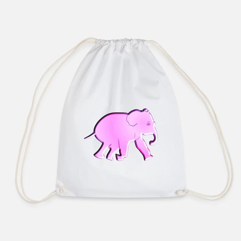pinker elefant glitzer tier - Turnbeutel - Weiß