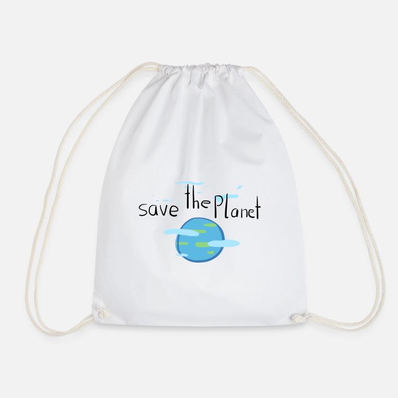 Rette den Planeten Erde Klimaschutz - Turnbeutel - Weiß