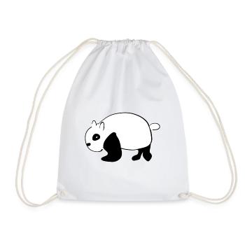 cartoon panda animal wildlife - Drawstring Bag - white - Front