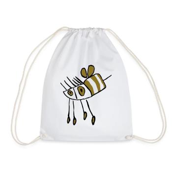 Bees - Drawstring Bag - white - Front