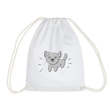 Icône de chien animal mignon gris - Sac de sport léger - blanc - Devant
