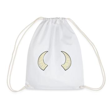 zwei hörner horn bulle widder symbol - Turnbeutel - Weiß - Vorne