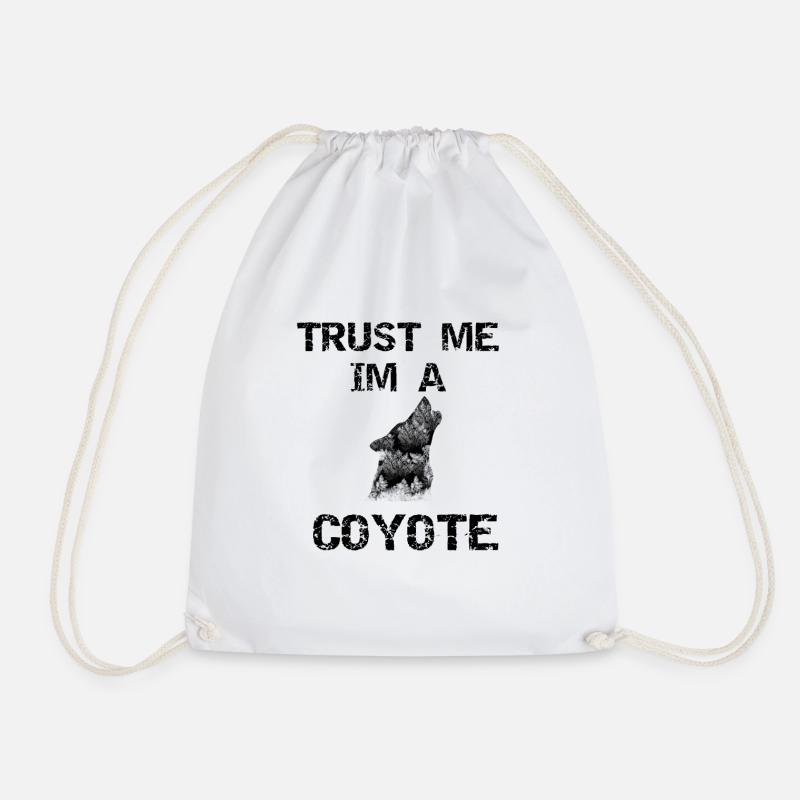 Sarcastic saying. Coyote - Drawstring Bag - white