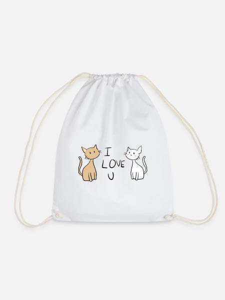 Ich liebe dich katzen katze - Turnbeutel - Weiß