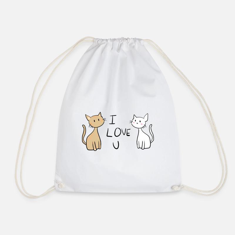 Ich liebe dich katzen katze - Turnbeutel - Weiß