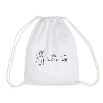 chat chien - Sac de sport léger - blanc - Devant