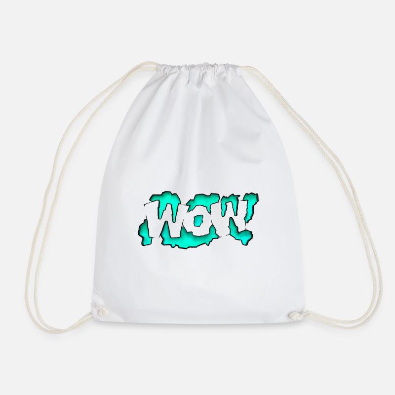 Graffity Text Art Wow! - Drawstring Bag - white