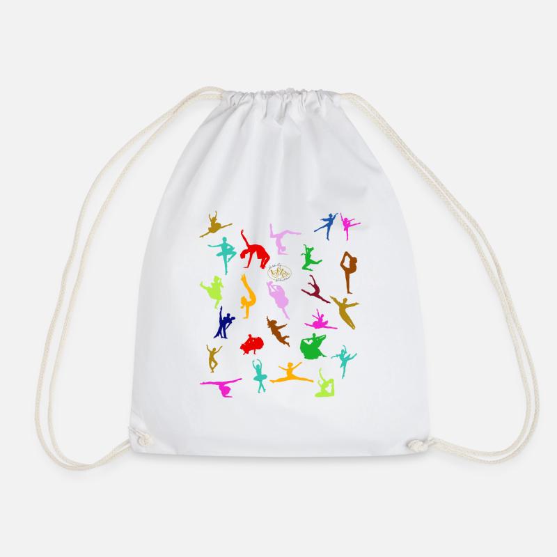 COLORFUL SILHOUETTES - Drawstring Bag - white
