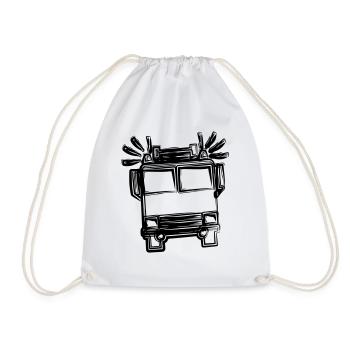 Fire Engine - Drawstring Bag - white - Front