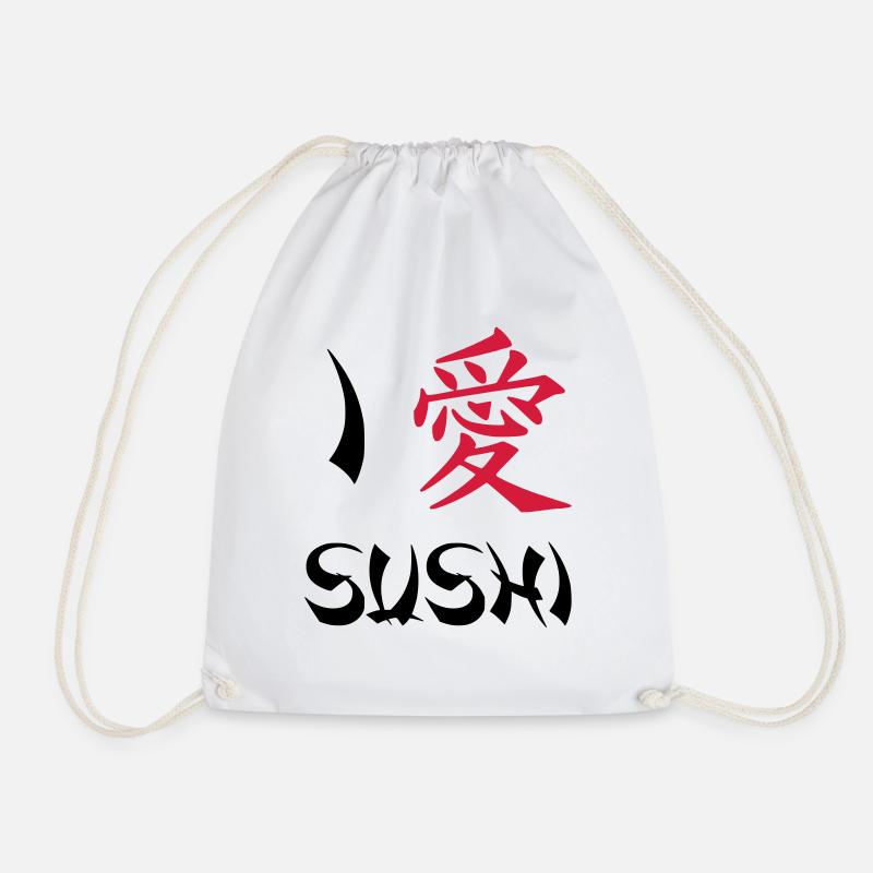 I love Sushi - Drawstring Bag - white