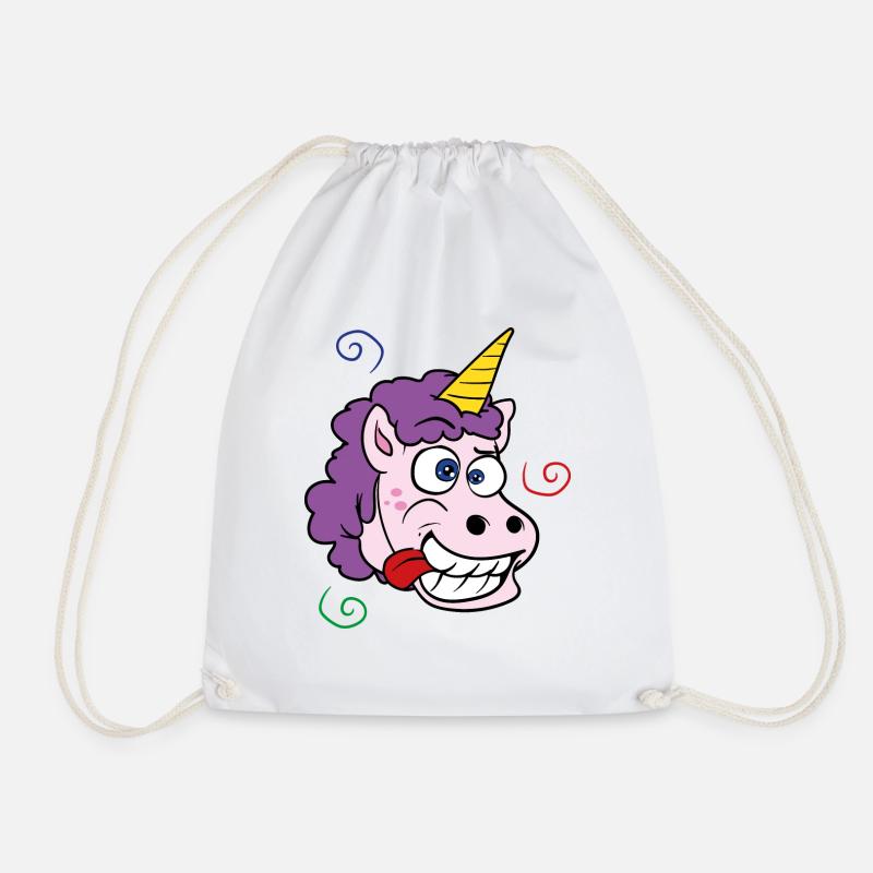 Verrücktes Einhorn - Turnbeutel - Weiß