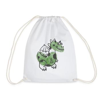 Doux dragon enfant et cadeau de chemise de bébé - Sac de sport léger - blanc - Devant