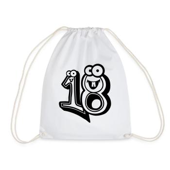18-eighteen age comic cartoon - Drawstring Bag - white - Front