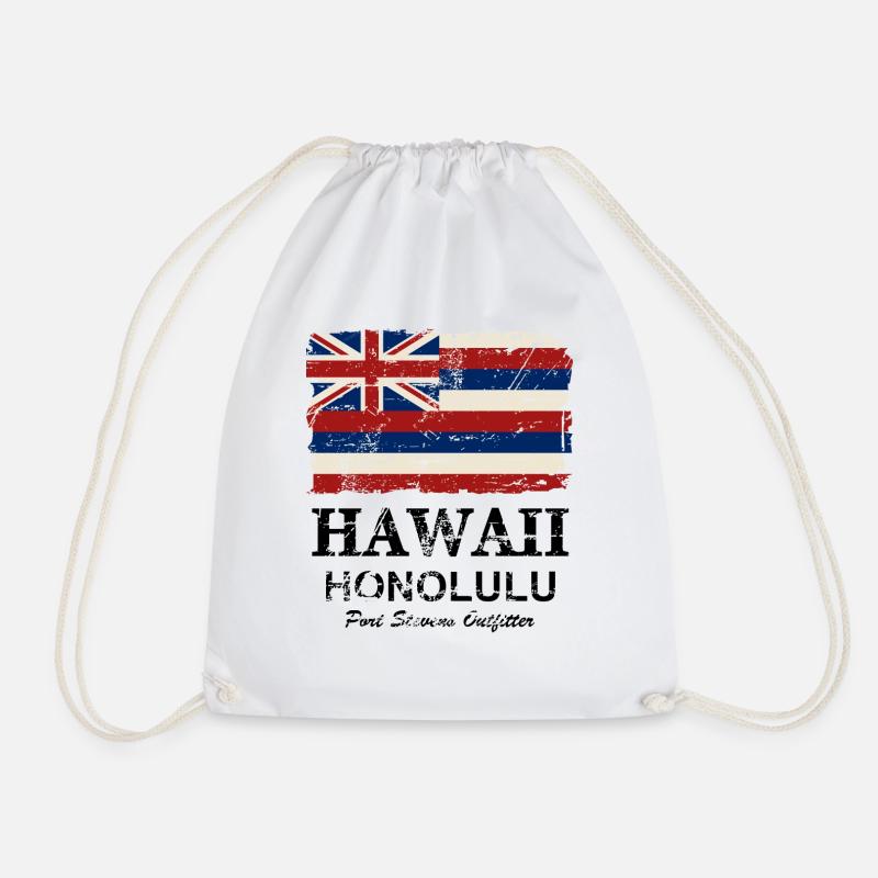 Hawaii Flag - Honolulu - Vintage Look - Turnbeutel - Weiß
