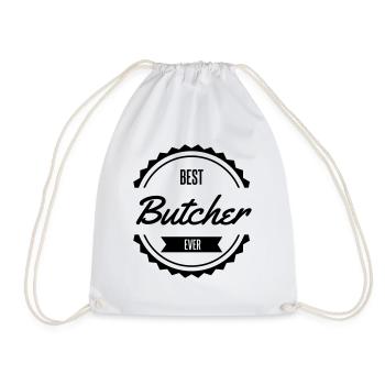 best butcher - Drawstring Bag - white - Front