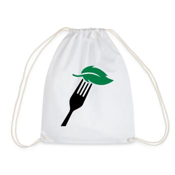 vegan - Drawstring Bag - white - Front
