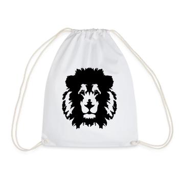 Lion Face - Drawstring Bag - white - Front