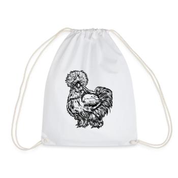 Poulet de soie dessin - Sac de sport léger - blanc - Devant