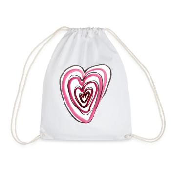 Heart in heart - Drawstring Bag - white - Front