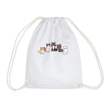 Cinq chatons mignons - Kawaii Cats - Sac de sport léger - blanc - Devant