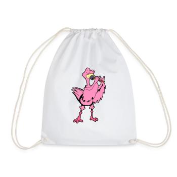 Cartoon Flamingo - Joueur de flûte - Sac de sport léger - blanc - Devant