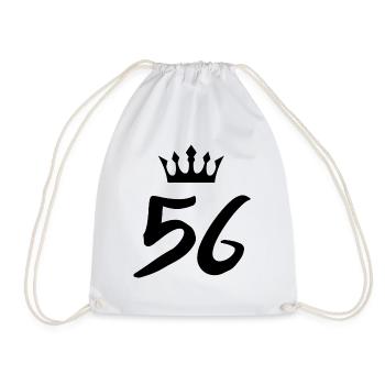 56 Number crown - Drawstring Bag - white - Front