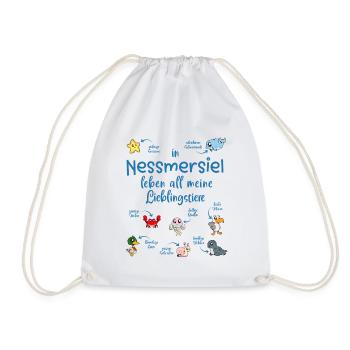 Meine Lieblingstiere in Nessmersiel - Turnbeutel - Weiß - Vorne