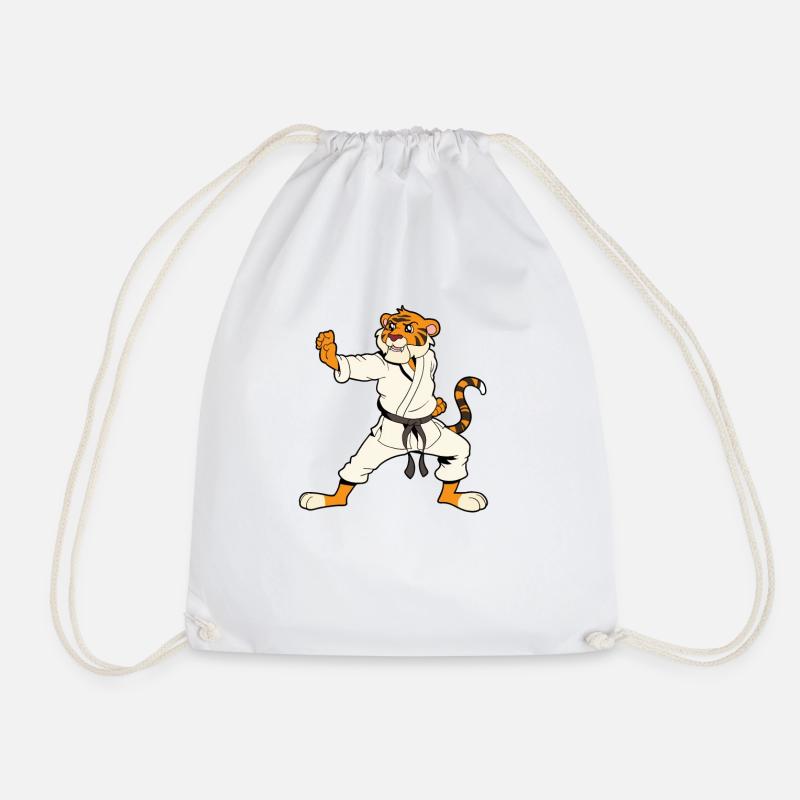 Comic Tiger macht Karate - Turnbeutel - Weiß