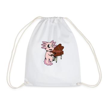 Comic Axolotl joue du piano - Sac de sport léger - blanc - Devant