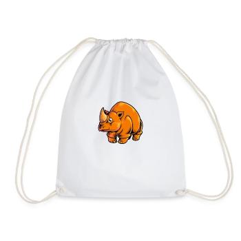 Kawaii Elasmotherium - Drawstring Bag - white - Front