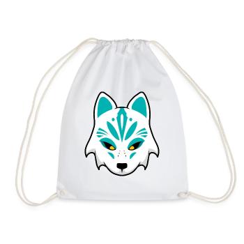 Kitsune Maske blau - Turnbeutel - Weiß - Vorne