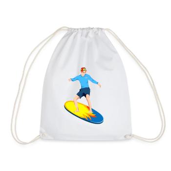 Surfers on the surfboard Surfing - Drawstring Bag - white - Front