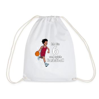 Junge spielt Basketball - Ich bin 6 Jahre - Turnbeutel - Weiß - Vorne