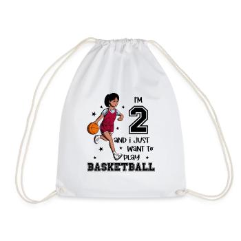 Girl plays basketball - I'm 2 - Drawstring Bag - white - Front