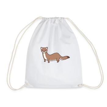 Kawaii Japan Weasel - Drawstring Bag - white - Front