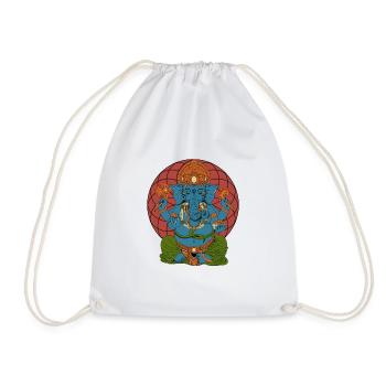 Hindu Gott - Ganesha - Turnbeutel - Weiß - Vorne
