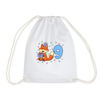 Avec renard - anniversaire de garçon 9 ans - Sac de sport léger - blanc - Devant