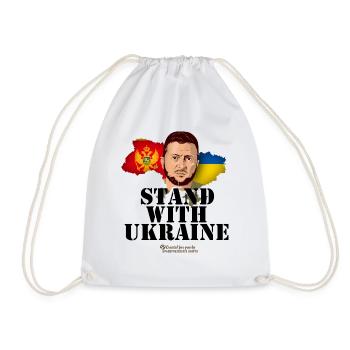 Montenegro Ukraine T-Shirt - Drawstring Bag - white - Front