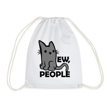 Quote ew people cat - Drawstring Bag - white - Front
