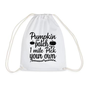22 Pumpkin patch 1 mile Pick your own - Drawstring Bag - white - Front