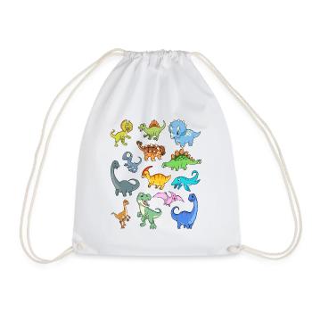 De nombreux dinosaures kawaii - Sac de sport léger - blanc - Devant