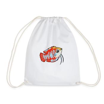 Kawaii gestreifter Fadenfisch - Turnbeutel - Weiß - Vorne