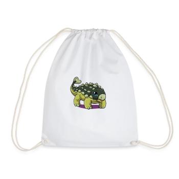 Dessin animé Ankylosaurus - Sac de sport léger - blanc - Devant