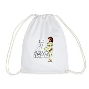 J’ai 4 ans - Karaté fille - Sac de sport léger - blanc - Devant