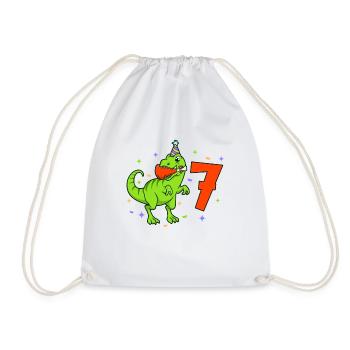 Mit TREX - Jungs Geburtstag 7 Jahre - Turnbeutel - Weiß - Vorne